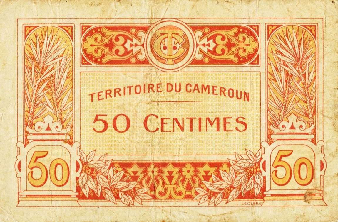 Back of Cameroon p4: 50 Centimes from 1922
