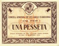 p6 from Andorra: 1 Pesseta from 1936