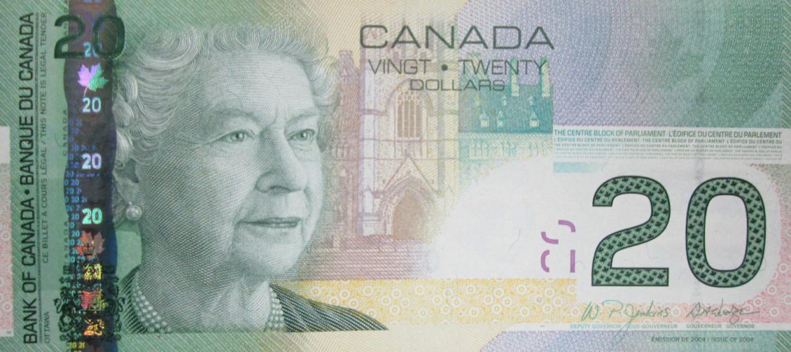 Front of Canada p103c: 20 Dollars from 2006