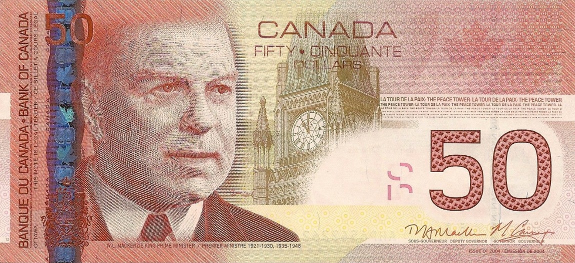 Front of Canada p104d: 50 Dollars from 2011