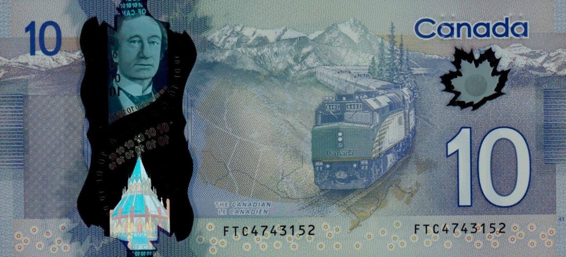 Back of Canada p107a: 10 Dollars from 2013