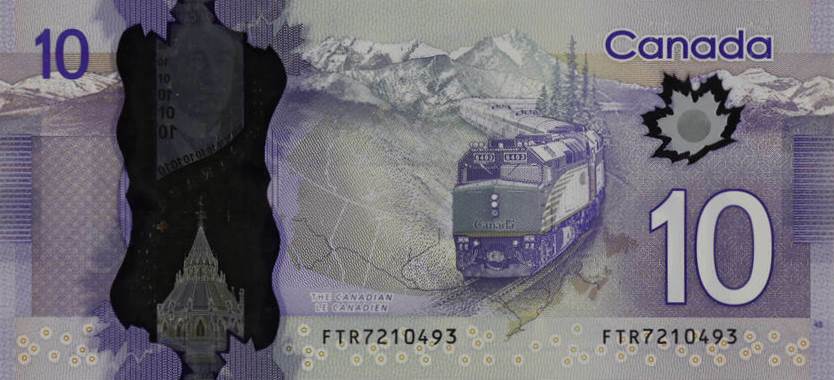 Back of Canada p107c: 10 Dollars from 2013