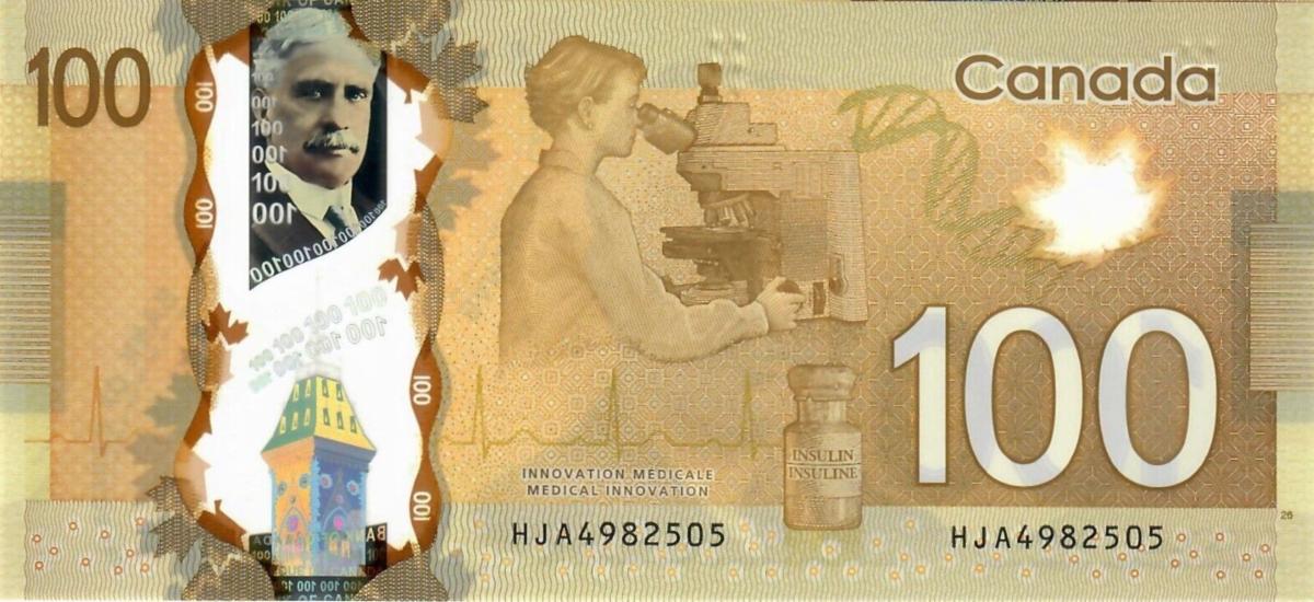 Back of Canada p110d: 100 Dollars from 2011