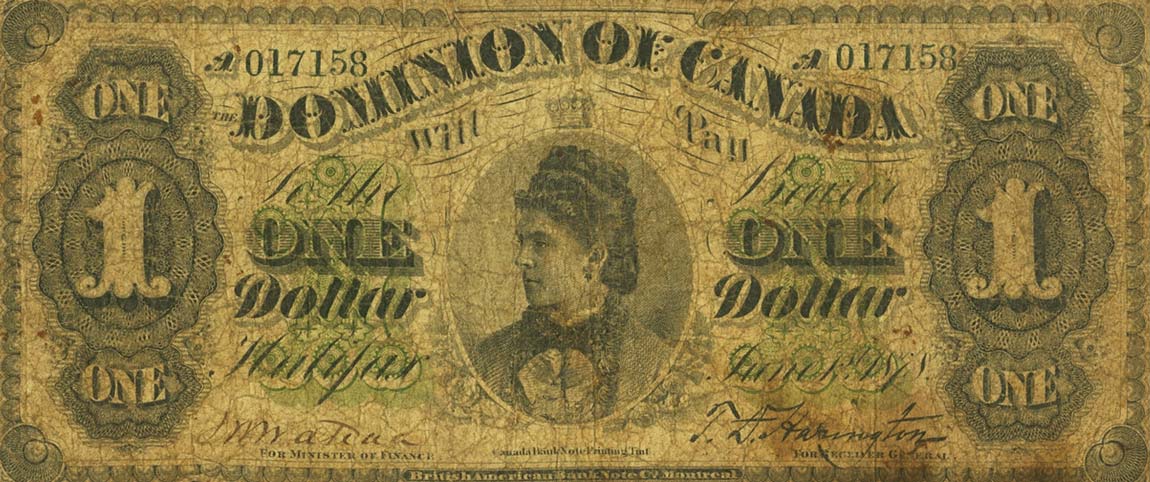 Front of Canada p17c: 1 Dollar from 1878