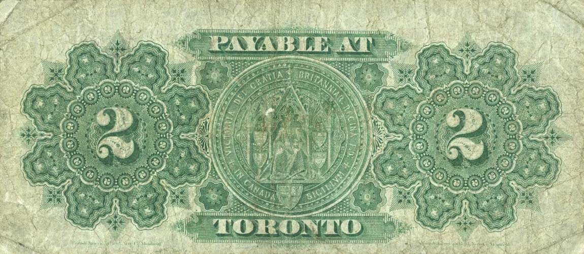 Back of Canada p19b: 2 Dollars from 1878