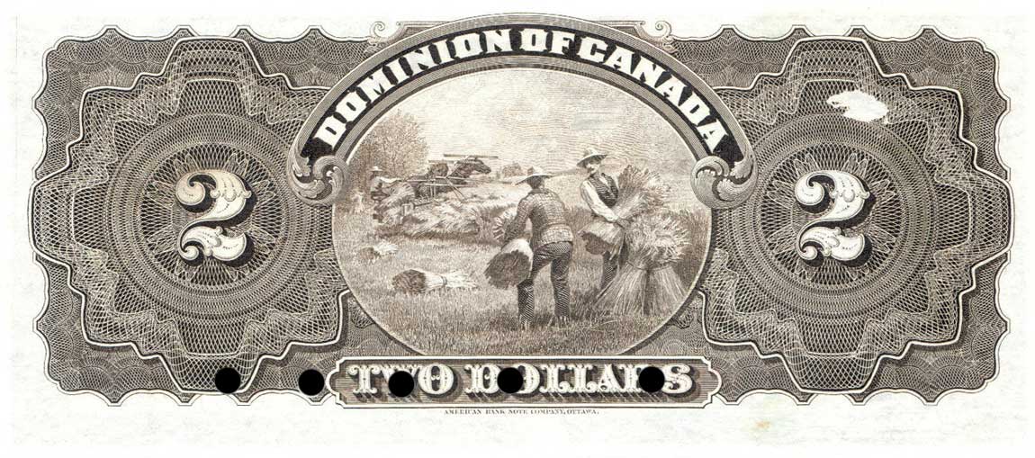 Back of Canada p24Cs: 2 Dollars from 1897