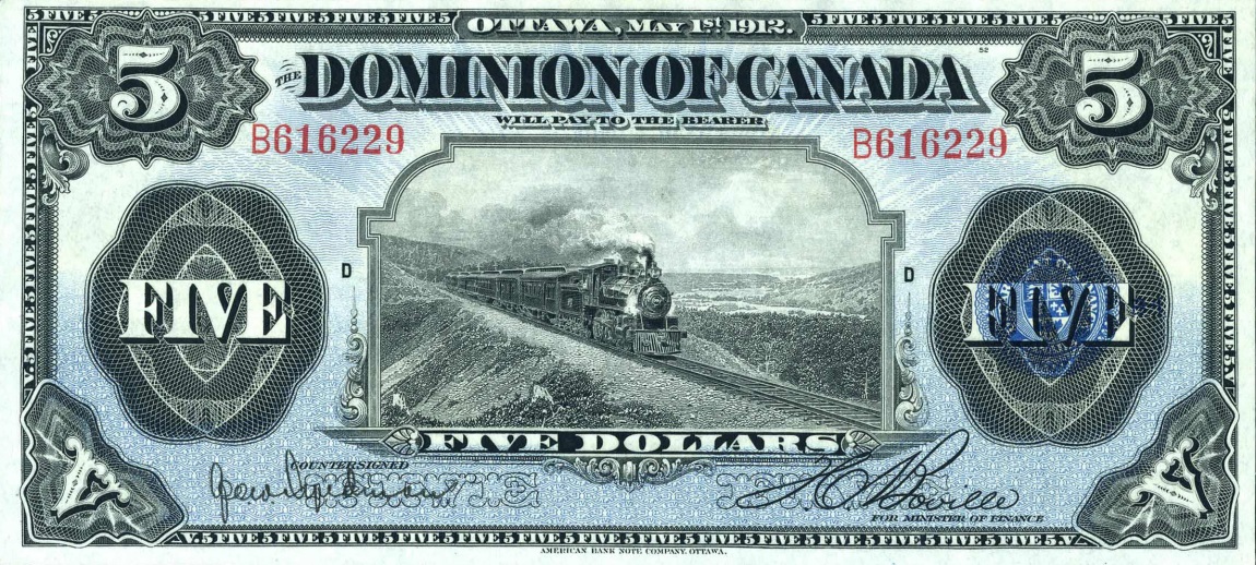 Front of Canada p31d: 5 Dollars from 1912