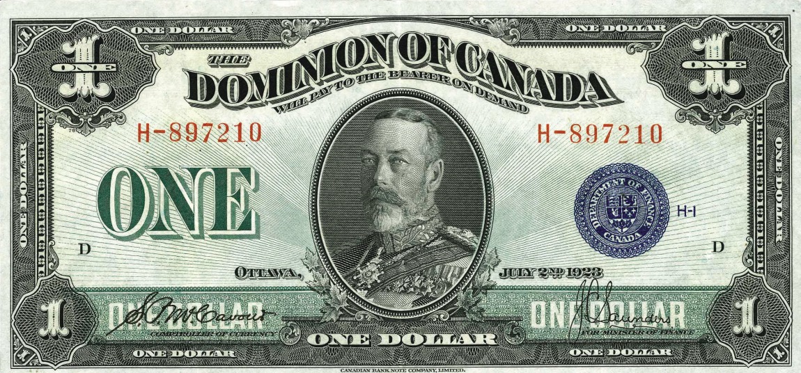 Front of Canada p33c: 1 Dollar from 1923