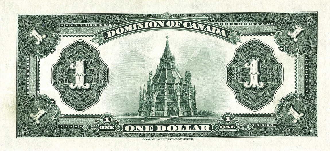 Back of Canada p33k: 1 Dollar from 1923