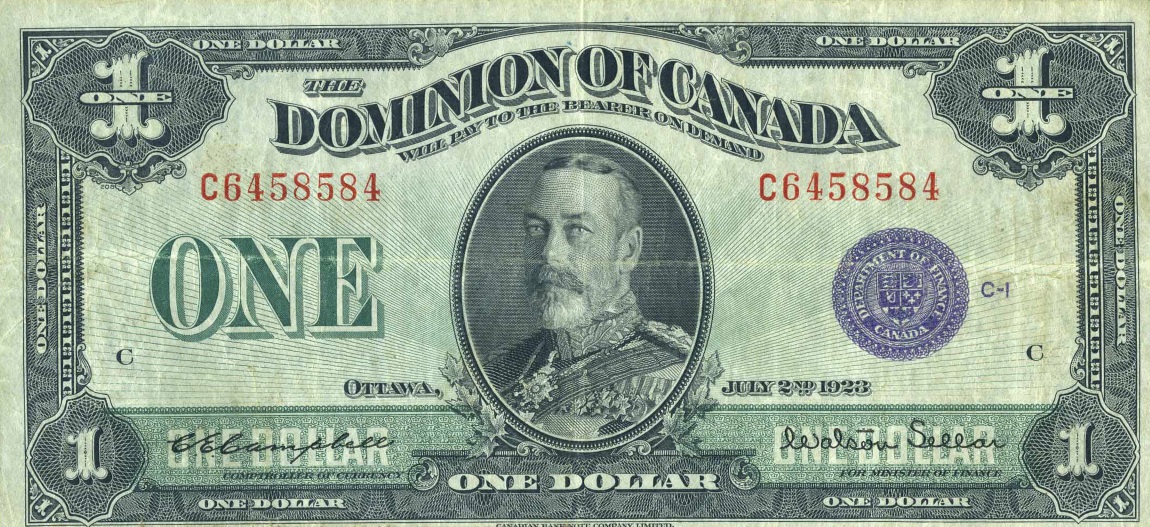 Front of Canada p33l: 1 Dollar from 1923