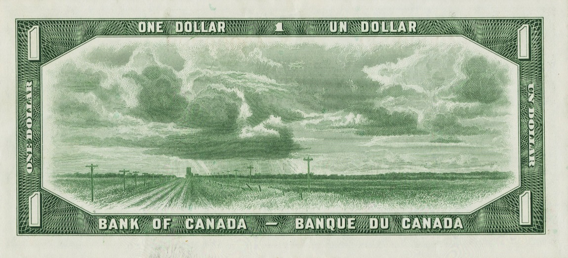 Back of Canada p66a: 1 Dollar from 1954