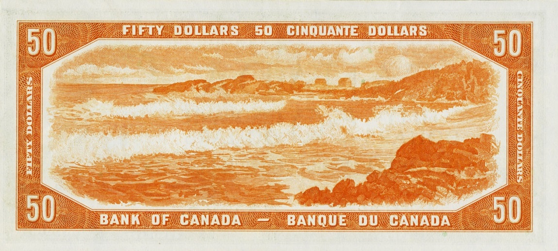 Back of Canada p71a: 50 Dollars from 1954