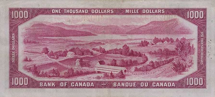 Back of Canada p73: 1000 Dollars from 1954