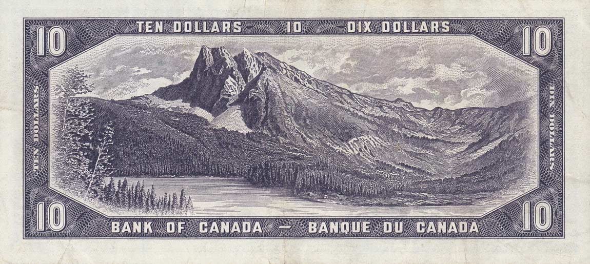 Back of Canada p79a: 10 Dollars from 1954