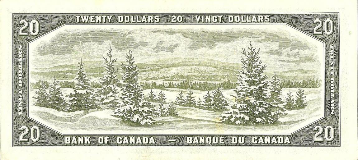 Back of Canada p80b: 20 Dollars from 1954