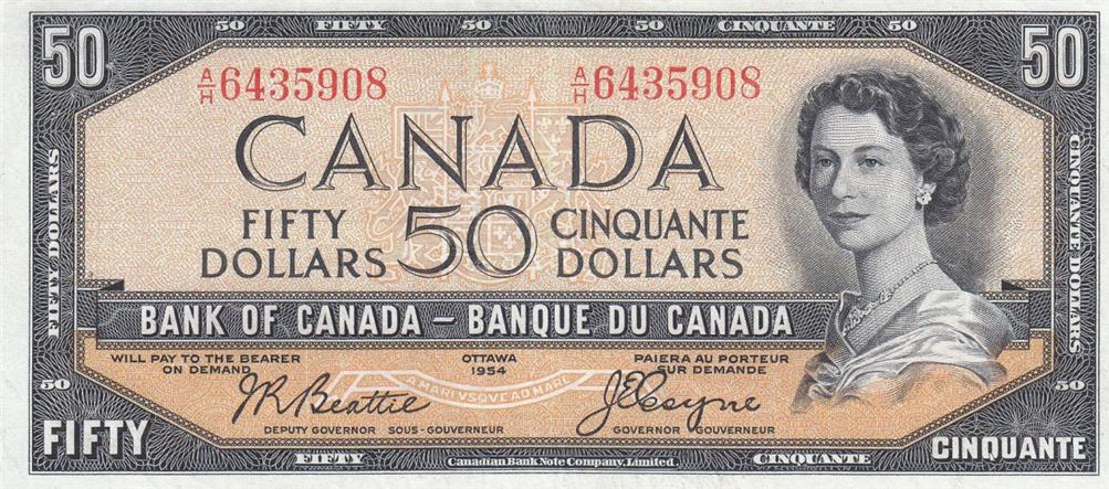 Front of Canada p81a: 50 Dollars from 1954