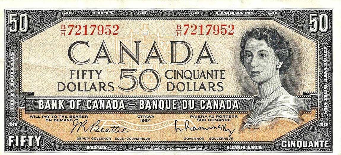 Front of Canada p81b: 50 Dollars from 1954