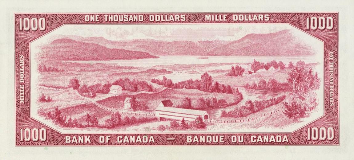 Back of Canada p83b: 1000 Dollars from 1954