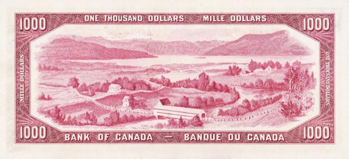 Back of Canada p83c: 1000 Dollars from 1954