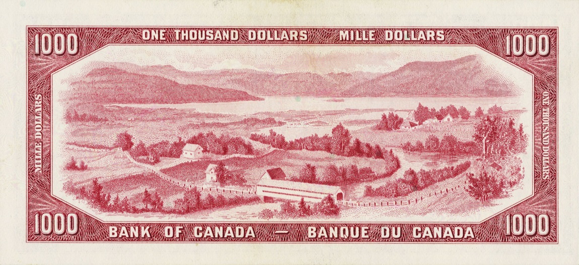 Back of Canada p83e: 1000 Dollars from 1954