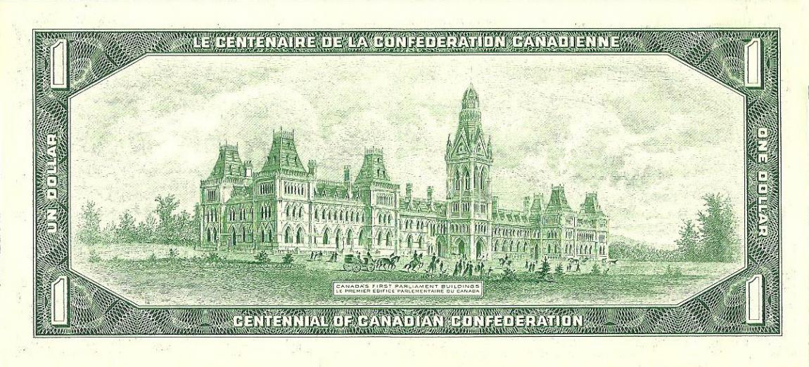 Back of Canada p84a: 1 Dollar from 1967