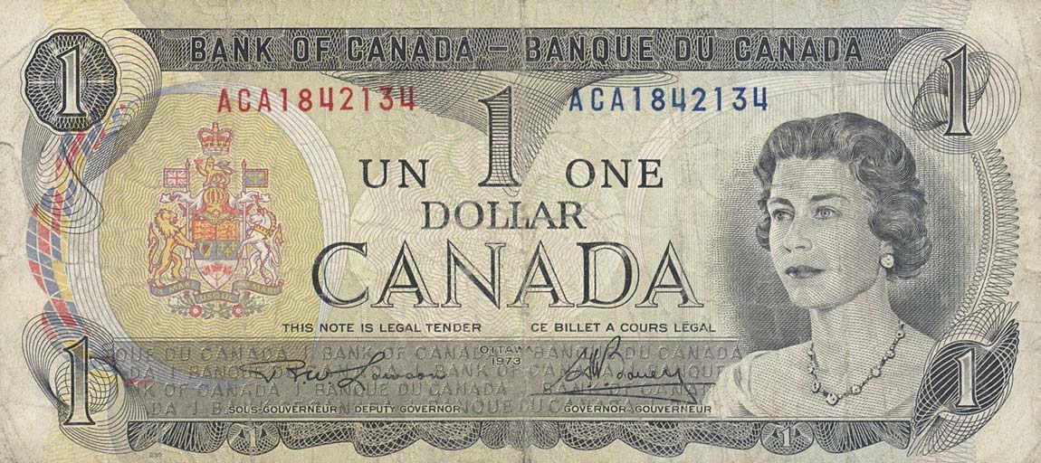 Front of Canada p85b: 1 Dollar from 1973