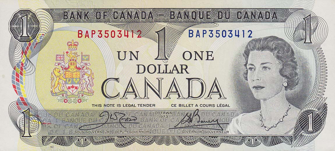 Front of Canada p85c: 1 Dollar from 1973