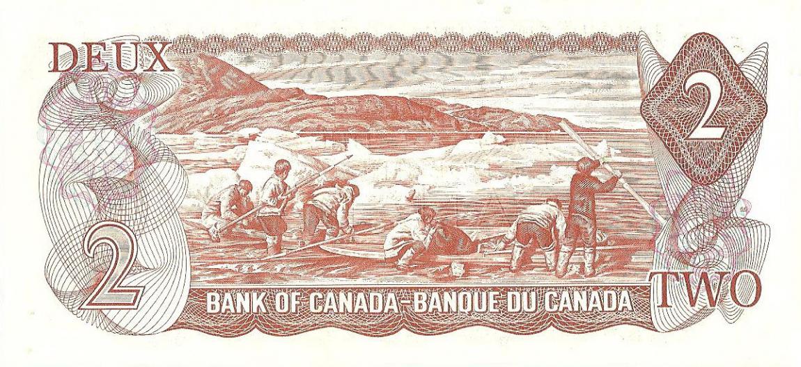 Back of Canada p86b: 2 Dollars from 1974