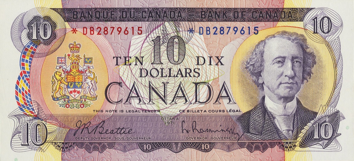 Front of Canada p88a: 10 Dollars from 1971