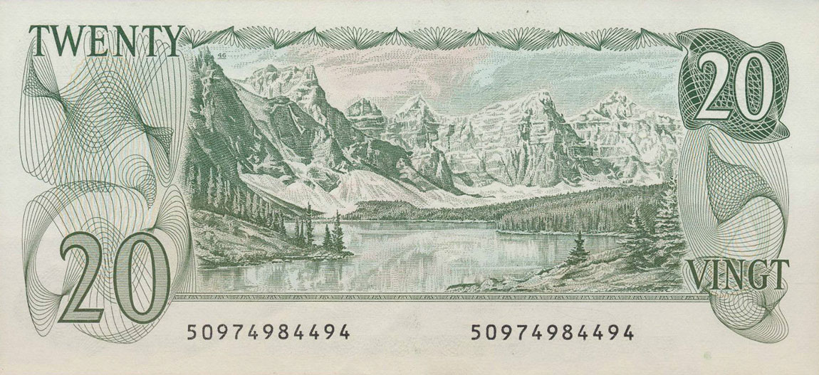 Back of Canada p93b: 20 Dollars from 1979