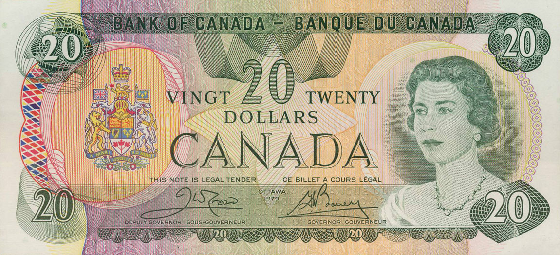 Front of Canada p93b: 20 Dollars from 1979