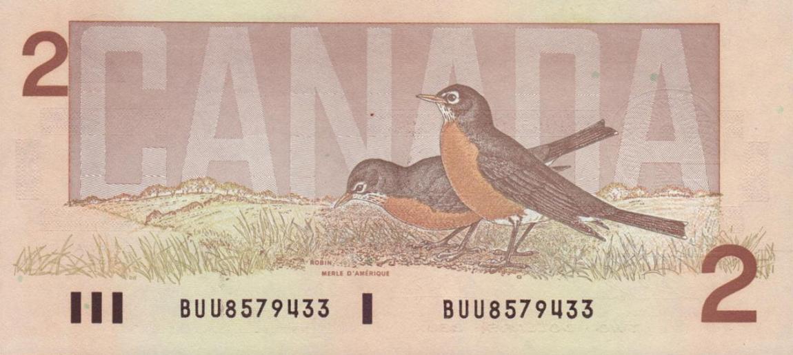 Back of Canada p94b: 2 Dollars from 1986