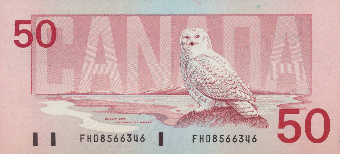 Back of Canada p98a: 50 Dollars from 1988