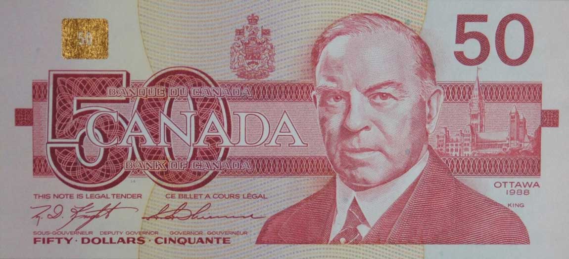 Front of Canada p98c: 50 Dollars from 1988