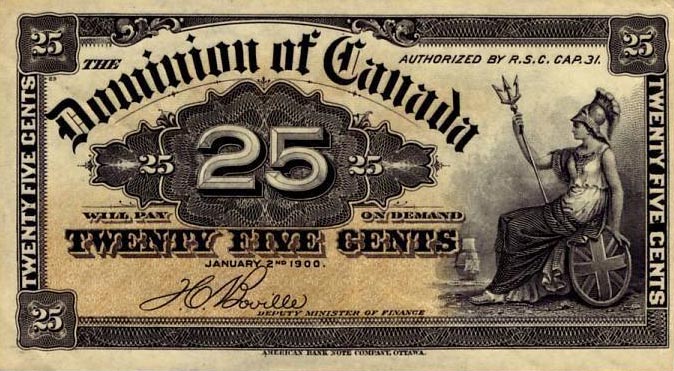 Front of Canada p9b: 25 Cents from 1900