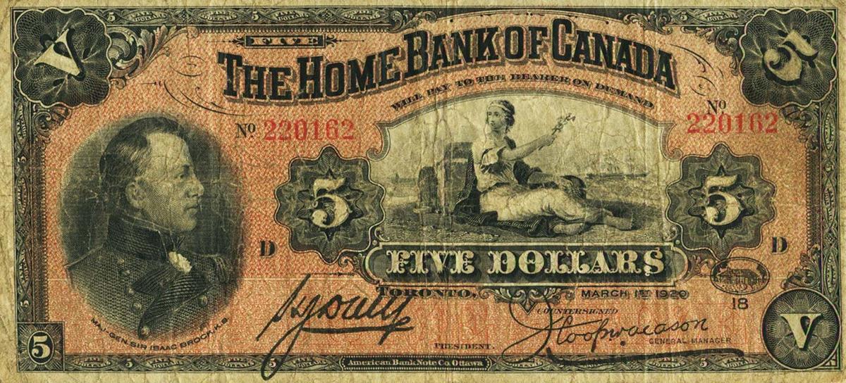 Front of Canada pS1087d: 5 Dollars from 1904