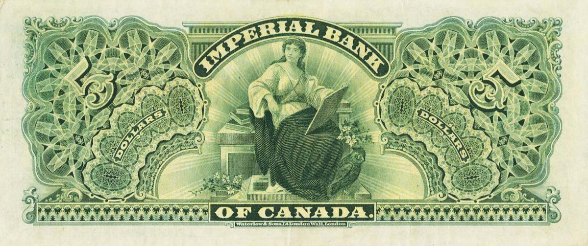 Back of Canada pS1130b: 5 Dollars from 1902