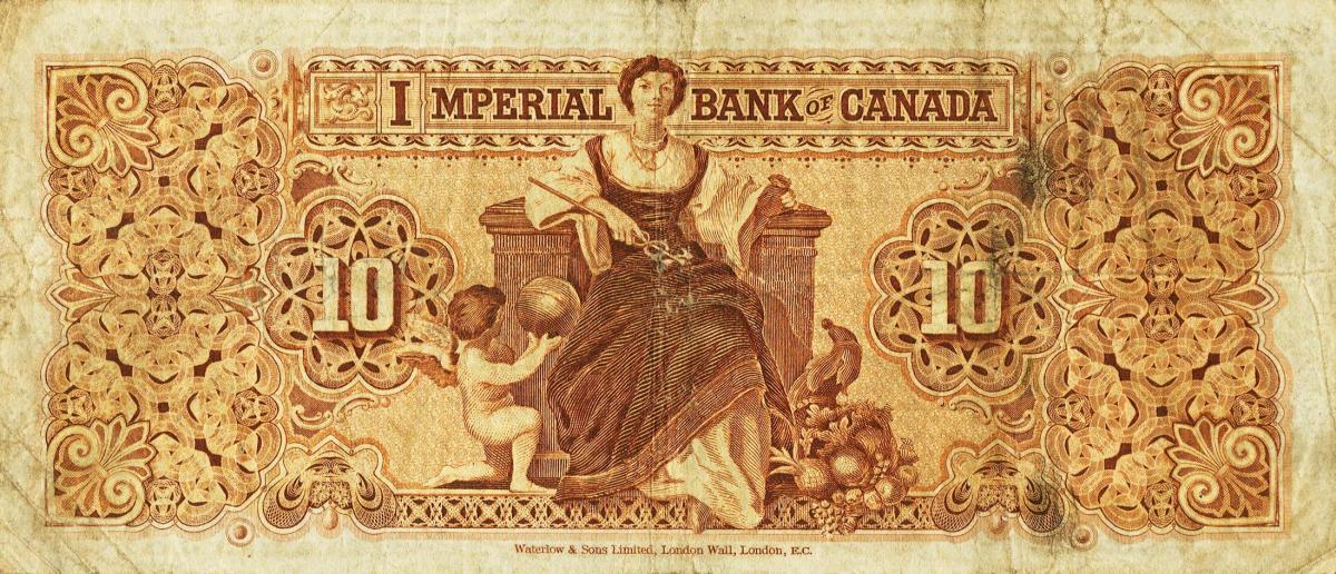 Back of Canada pS1131a: 10 Dollars from 1902