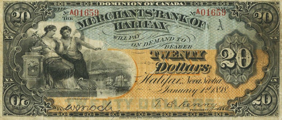 Front of Canada pS1187A: 20 Dollars from 1898