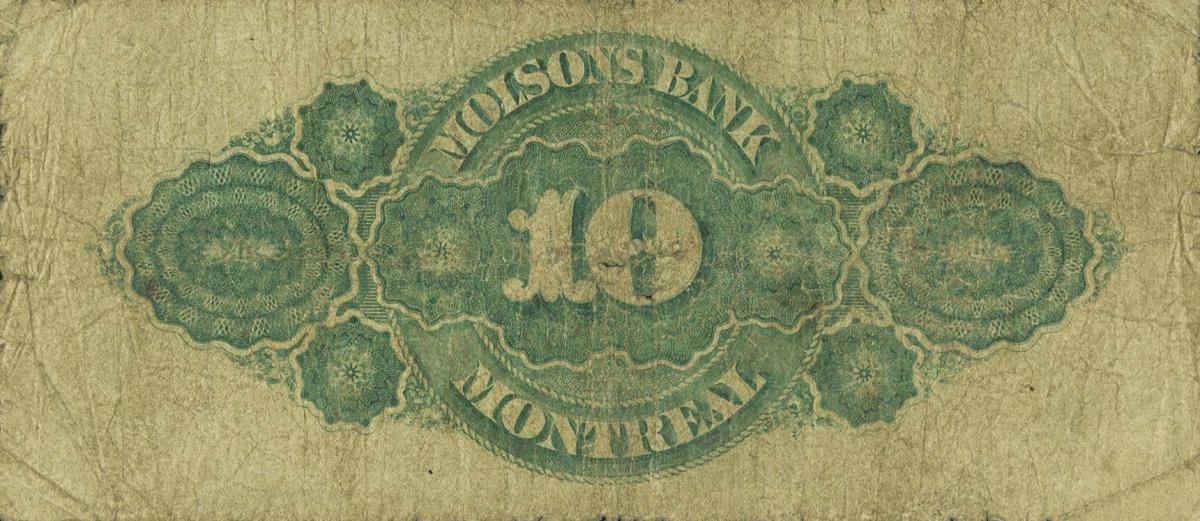 Back of Canada pS1225a: 10 Dollars from 1872