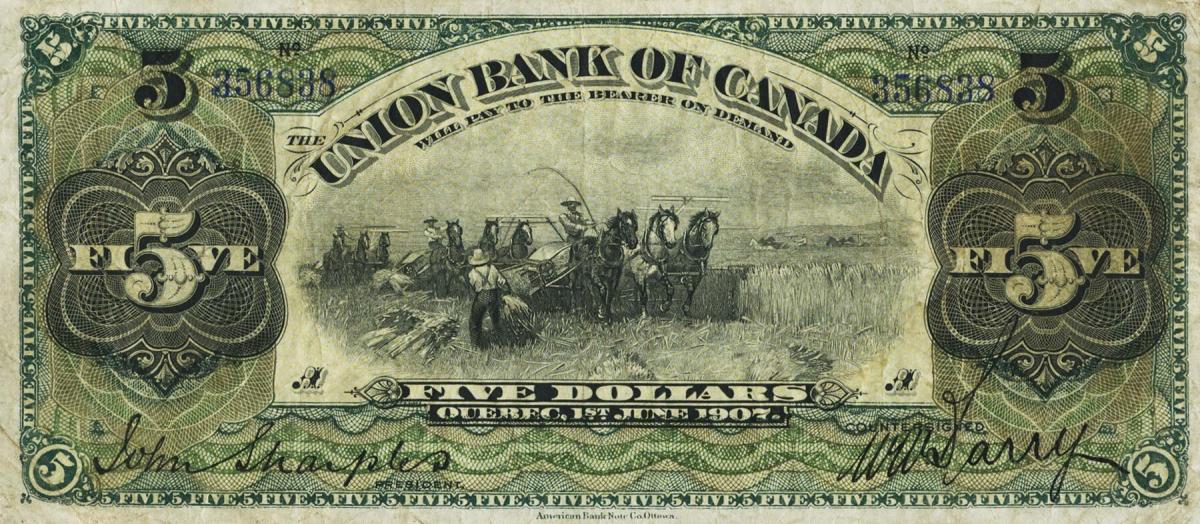 Front of Canada pS1493A: 5 Dollars from 1907