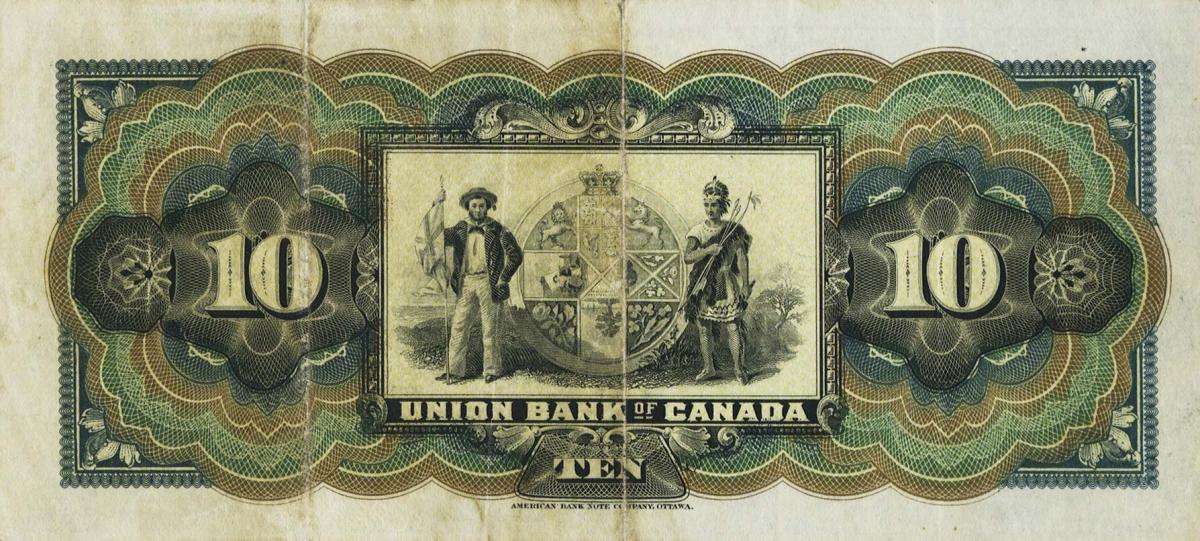 Back of Canada pS1496a: 10 Dollars from 1912