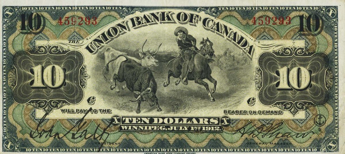 Front of Canada pS1496a: 10 Dollars from 1912