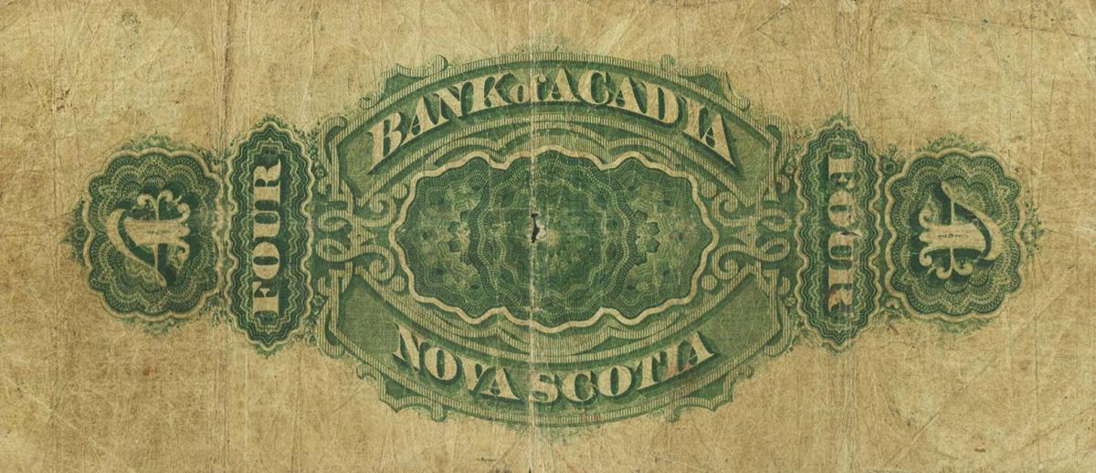 Back of Canada pS1542: 4 Dollars from 1872