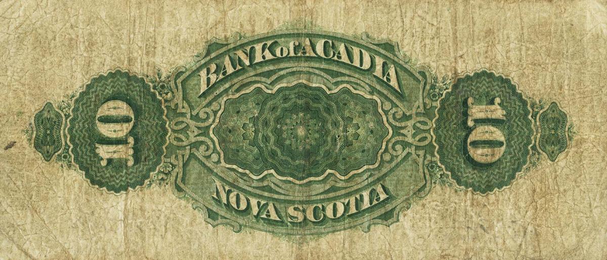 Back of Canada pS1544: 10 Dollars from 1872