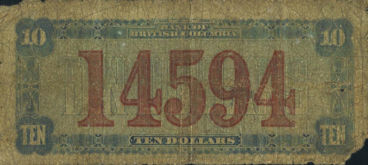 Back of Canada pS217a: 10 Dollars from 1894