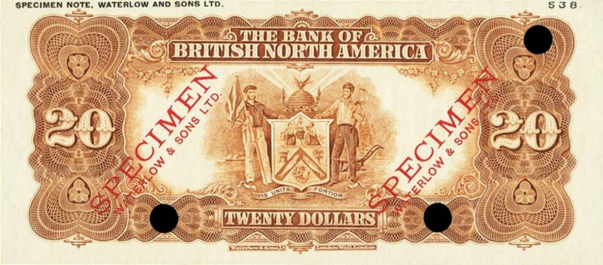 Back of Canada pS433s: 20 Dollars from 1911