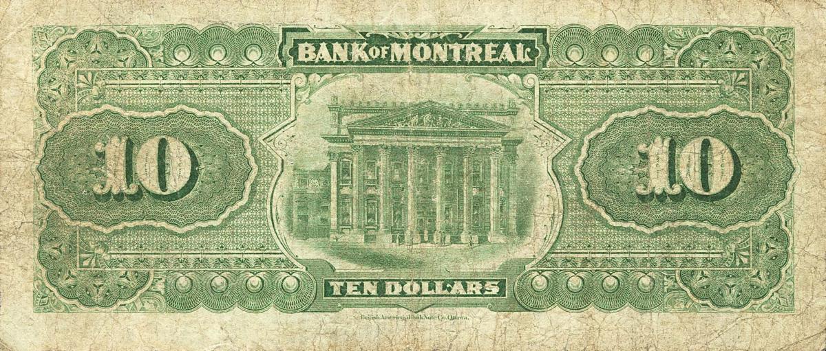 Back of Canada pS529: 10 Dollars from 1895