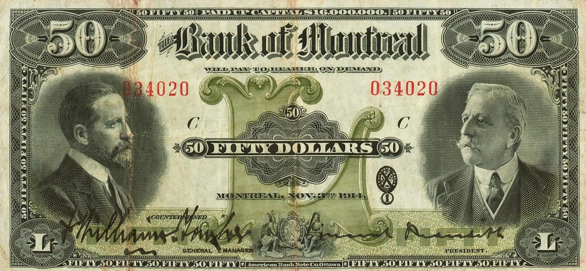 Front of Canada pS546: 50 Dollars from 1914