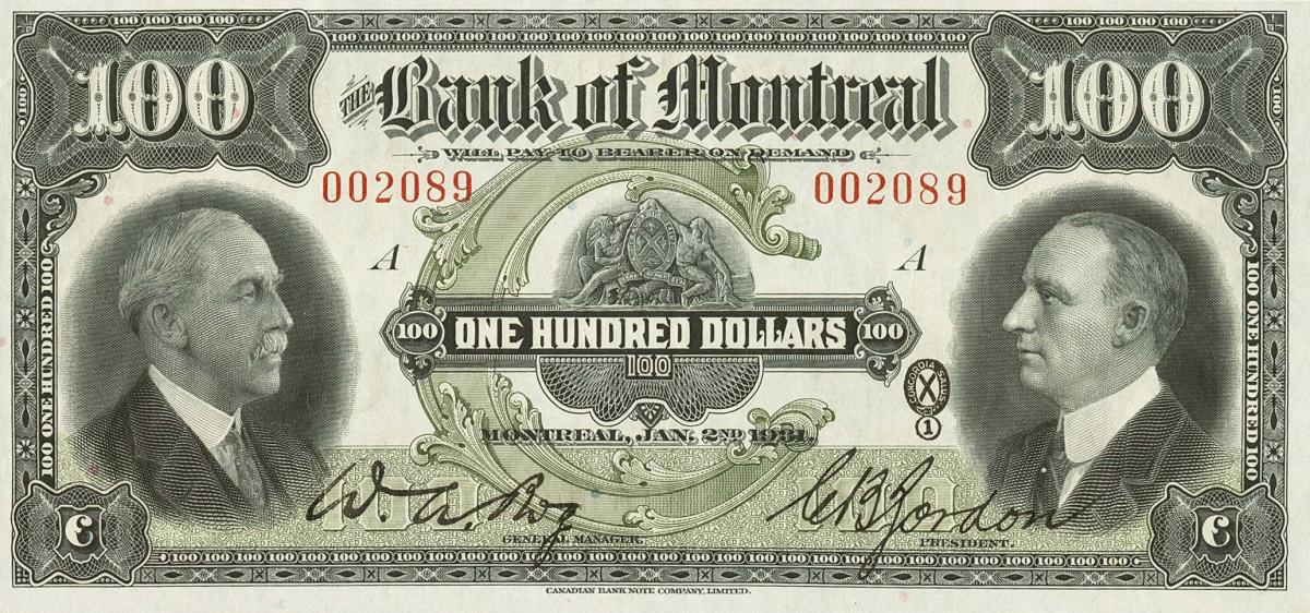 Front of Canada pS557: 100 Dollars from 1931